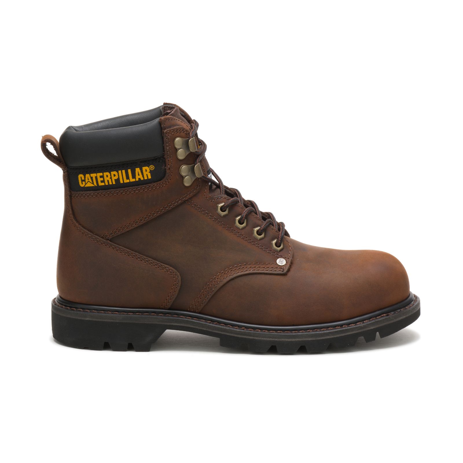 Caterpillar Second Shift Steel Toe - Mens Work Boots - Dark Brown - NZ (756SVDKGR)